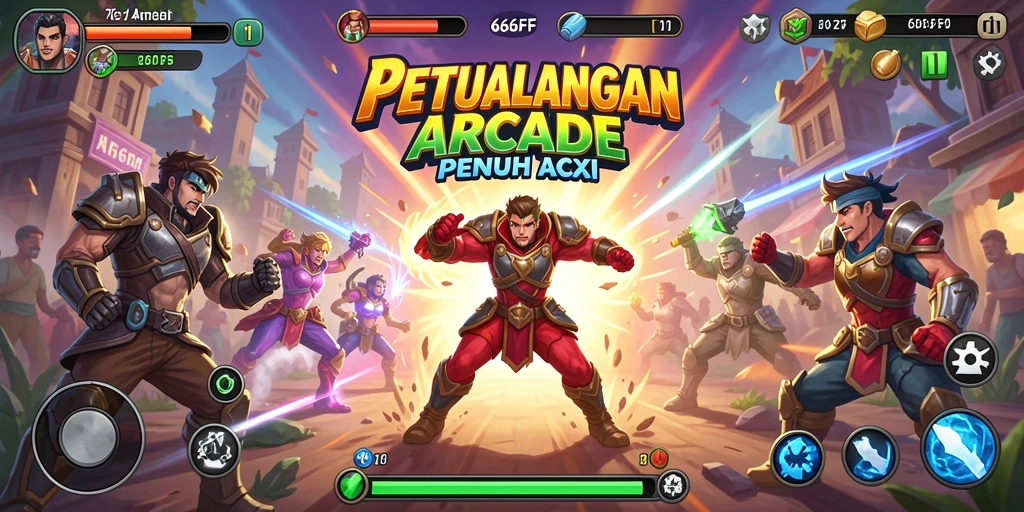 Screenshot utama 666FF menampilkan aksi permainan Arcade yang mengasyikkan.