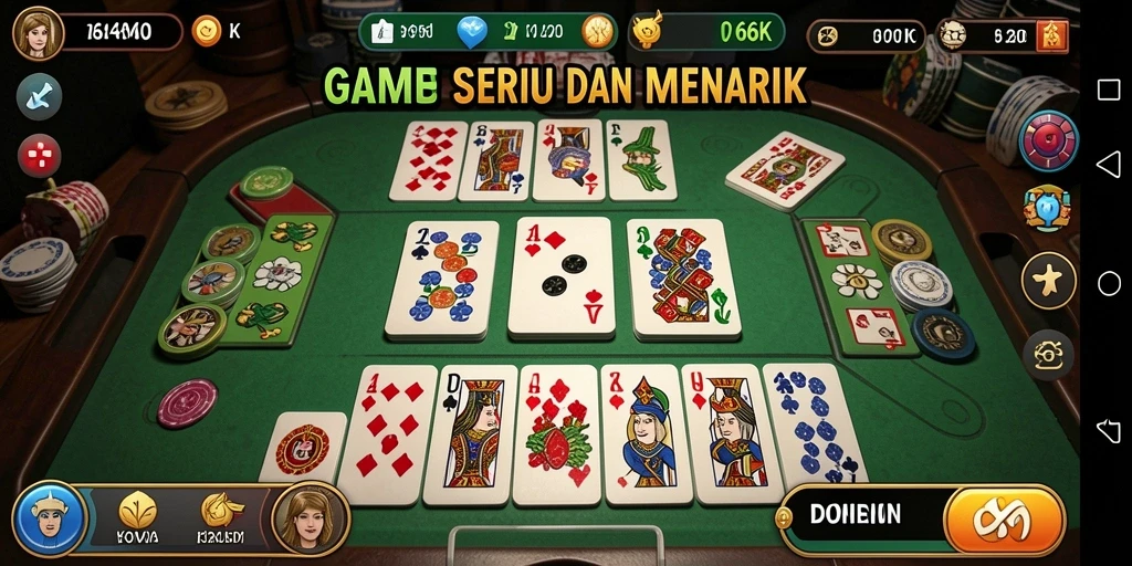 Screenshot gameplay Domino 66K menampilkan kemeriahan permainan.