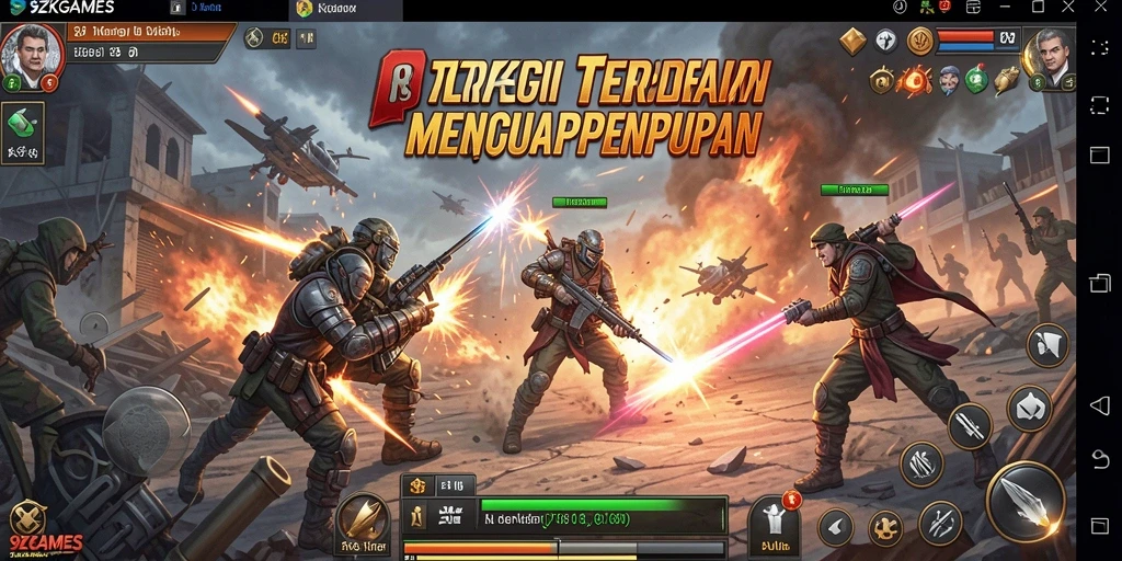 Gameplay menegangkan dalam 9ZKGAMES yang menunjukkan pertempuran strategi.