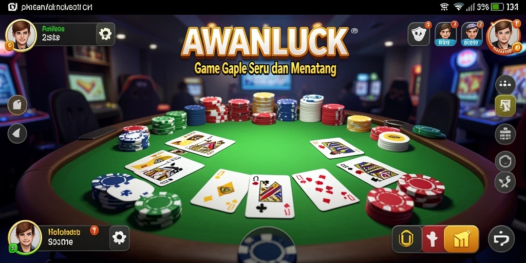 Screenshot menunjukkan momen seru gameplay Gaple di Awanluck.