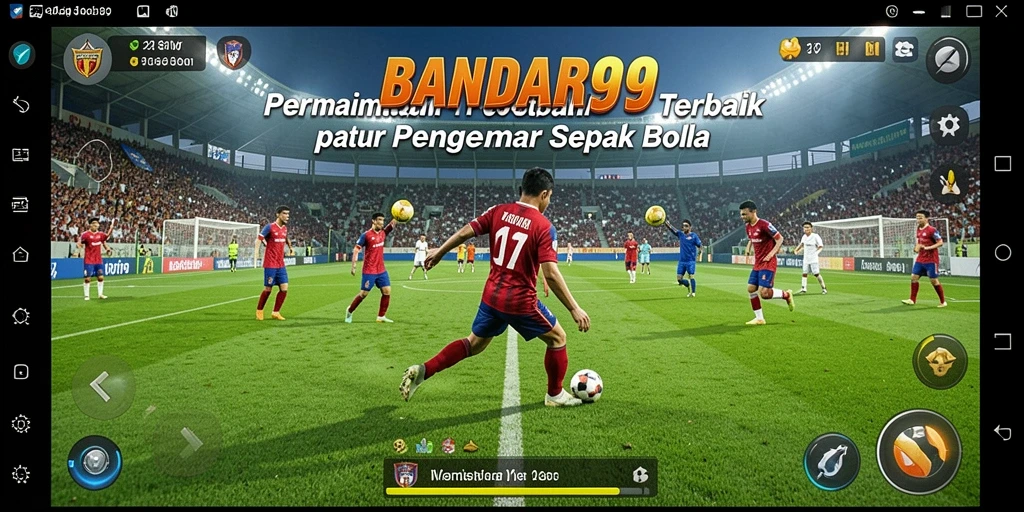 Tampilan gameplay menarik dari BANDAR99 yang penuh aksi sepak bola.