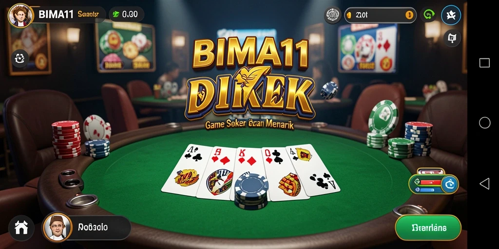 Tampilan gameplay Poker yang mendebarkan di BIMA11.