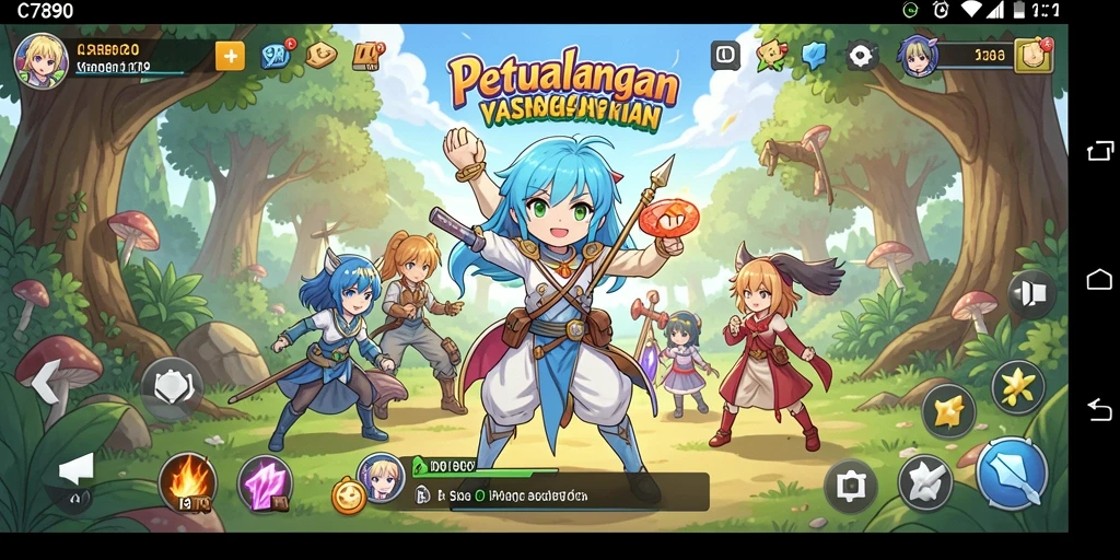 Tampilan gameplay C7890 yang menakjubkan dengan karakter Anime.