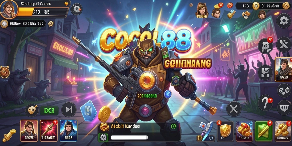 Screenshot COCOL88 menampilkan aksi pertempuran strategi yang seru.
