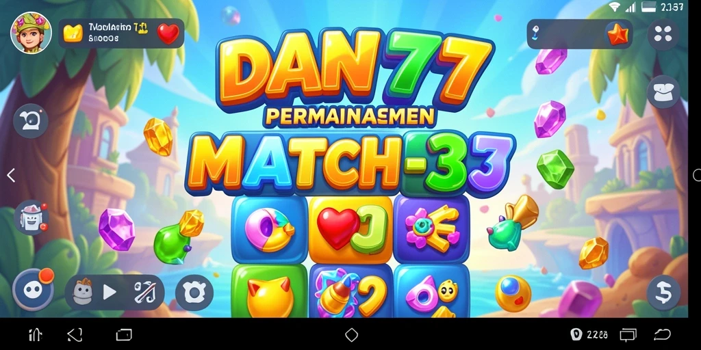 Screenshot DAN777 menampilkan gameplay seru Match-3 yang adiktif.