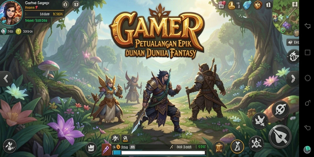 Screenshot dari gameplay RPG yang menampilkan pertarungan epik dan eksplorasi dunia.