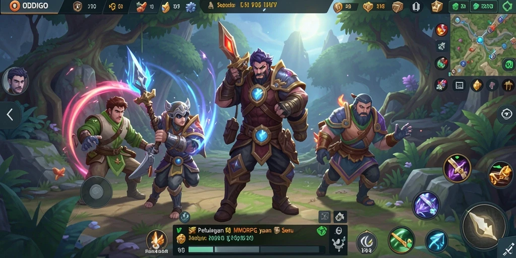 Screenshot ODDIGO menampilkan aksi seru dalam dunia MMORPG.