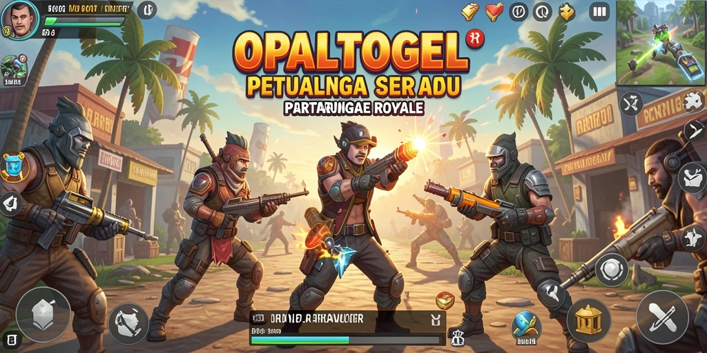 Tangkapan layar gameplay OPALTOGEL yang menampilkan aksi Battle Royale intens.