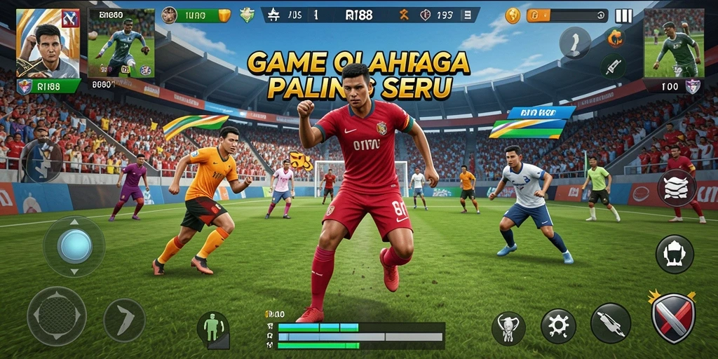 Screenshot permainan RI188 dengan aksi olahraga yang mendebarkan.