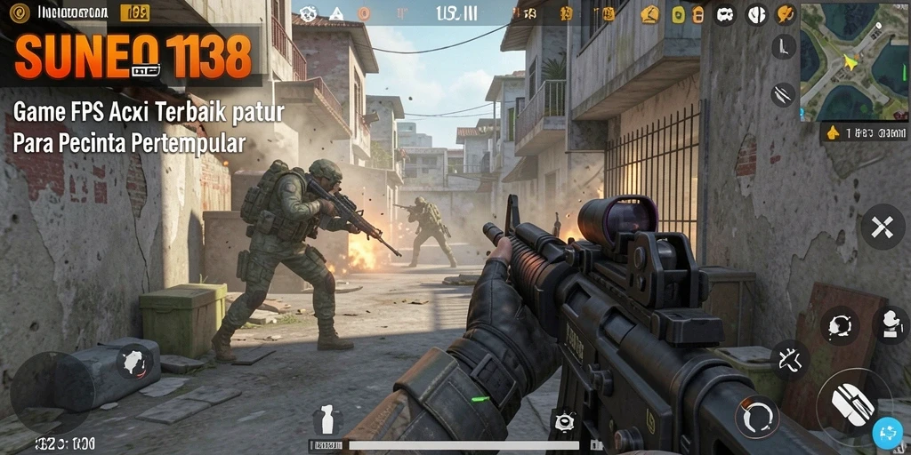 Tampilan gameplay mendebarkan dari SUNEO138 dalam pertempuran FPS.