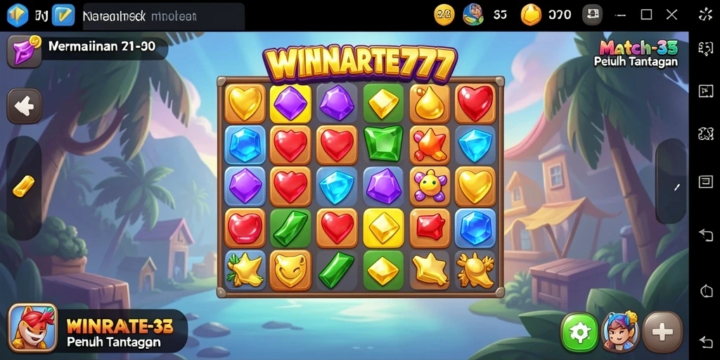 Screenshot gameplay <strong>WINRATE777</strong> yang penuh warna dan menantang.
